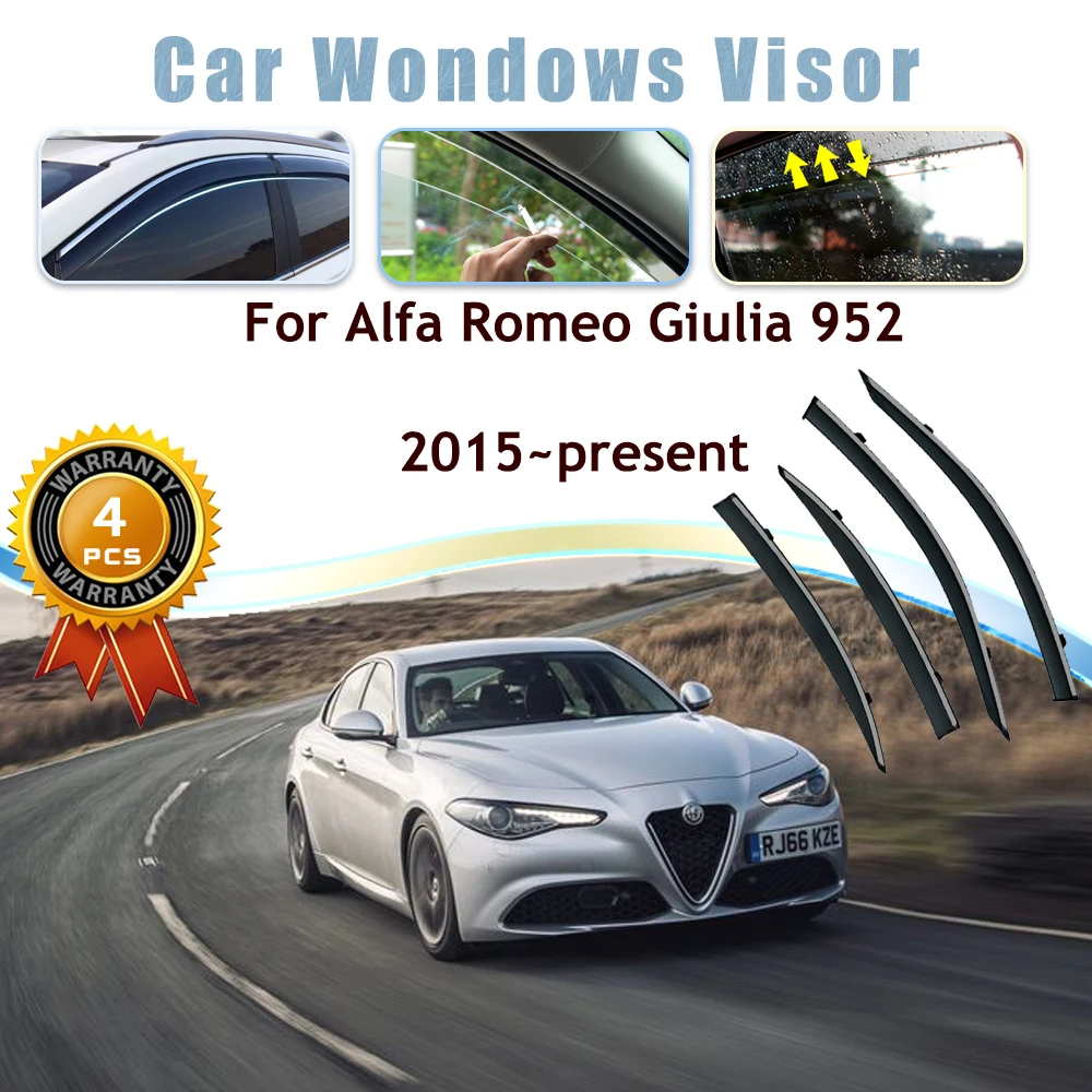 

Car Window Visor For Alfa Romeo Giulia 952 2015~present Waterproof Rain Guard Deflector Windshields Awning Trim Auto Accessories