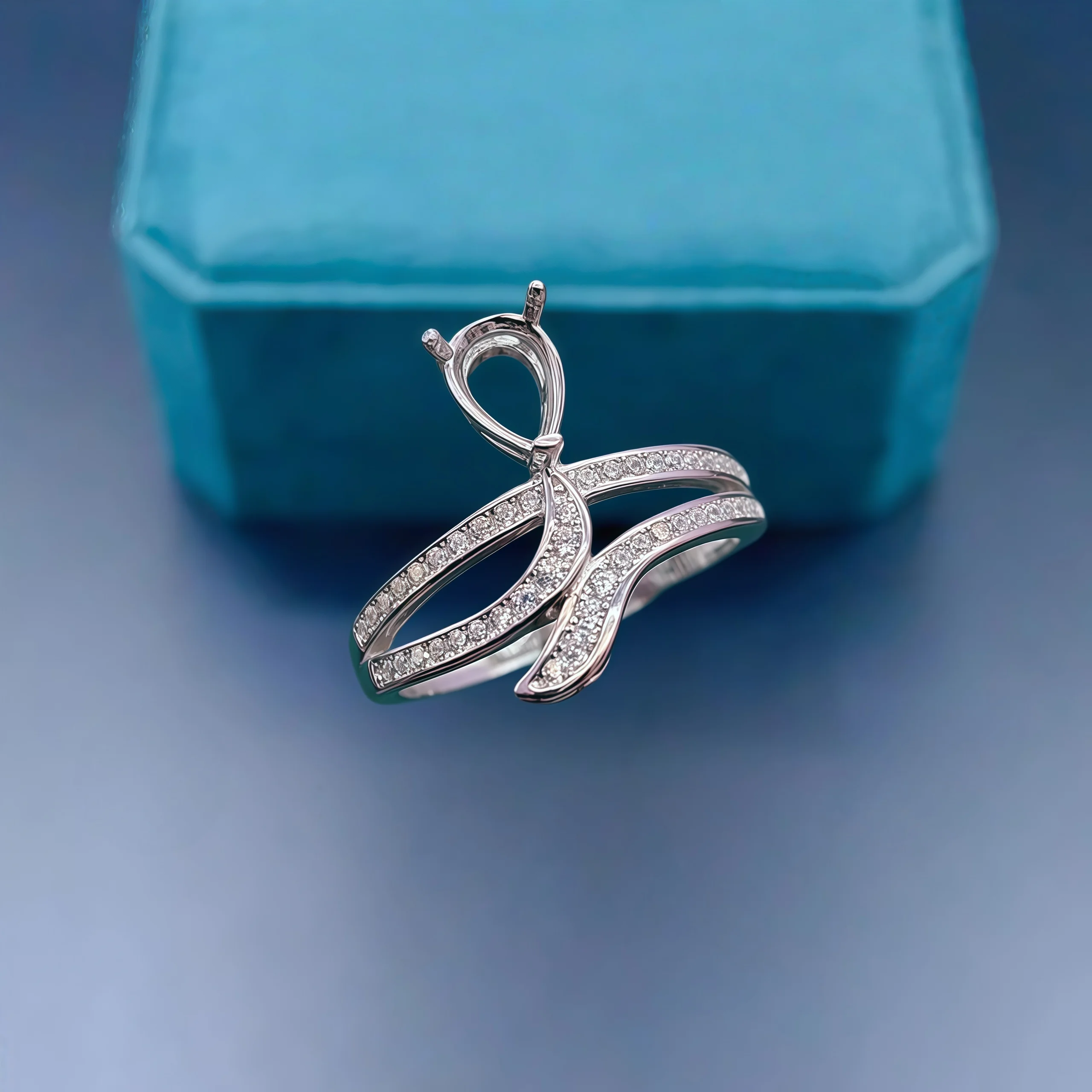 

Модное кольцо «сделай сам», пустой держатель, стерлинговое серебро S925, установка 4*6 мм, капля воды, камень, изысканные очаровательные свадебные украшения для женщин