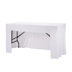 1PCS White Black color elastic Table cover for Wedding banquet,6Ft size,Spandex rectangle table skirt,fitted tablecloth