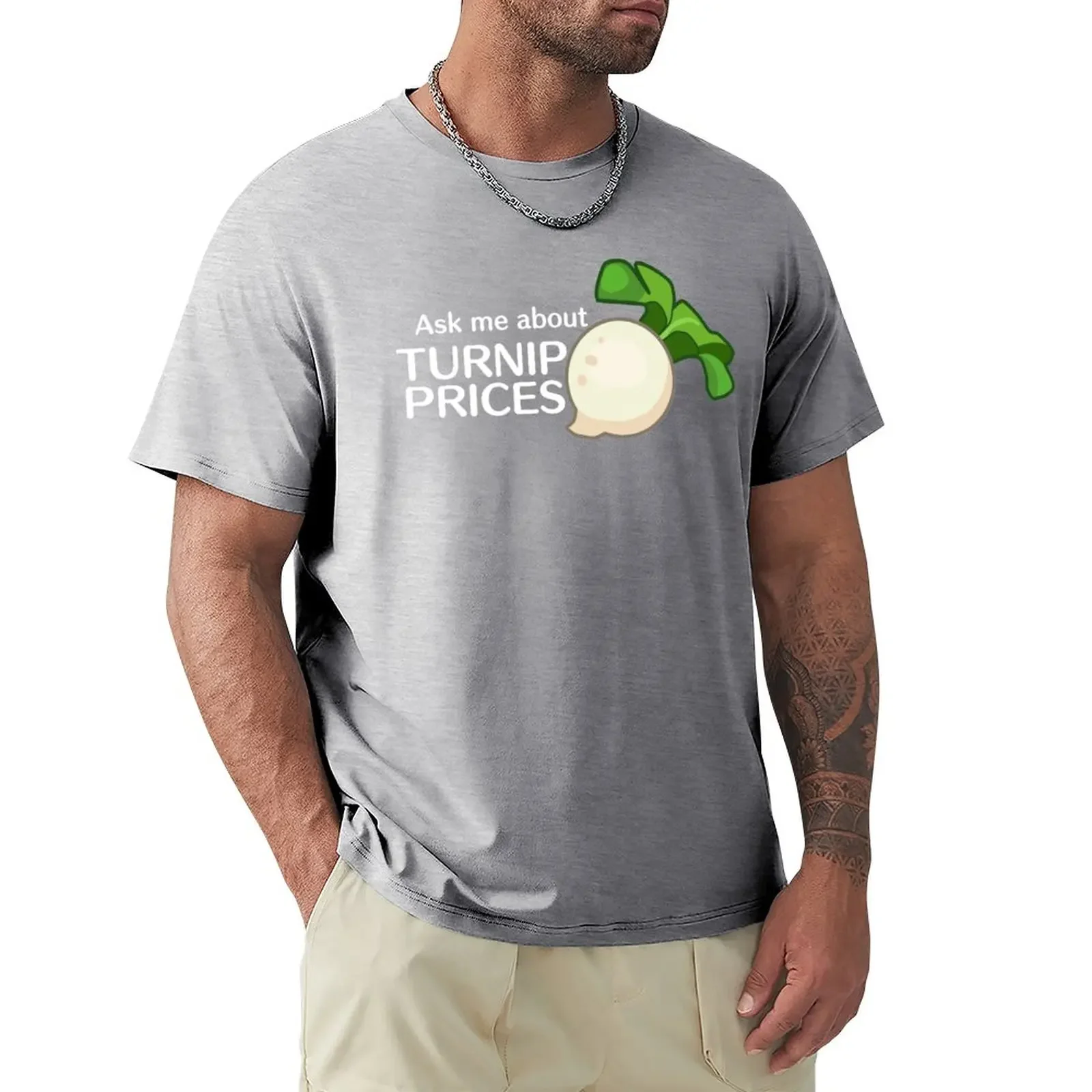 Ask Me About Turnip Prices T-Shirt summer tops blue archive black t-shirts for men