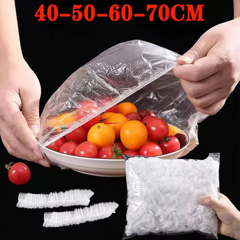 Transparent Disposable Food Covers Bags Plastic Fresh-keeping Saran Warp Food Cover Elastic Shoe Cover Shower Headgear Wholesale