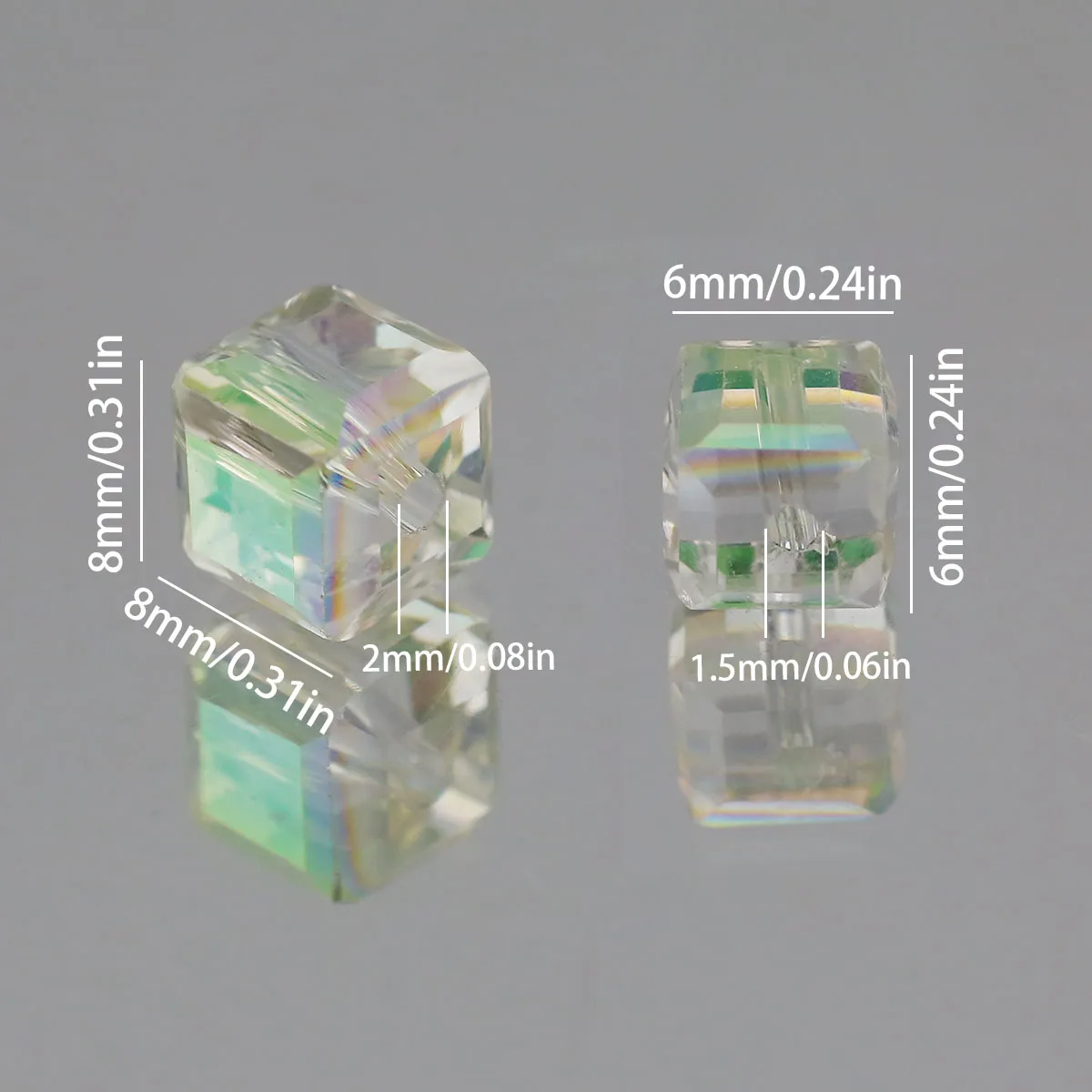 6/8mm Glass Column Beads Crystal Barrel Faceted Loose Spacer Craft Beads for Bracelet Necklace Earring Wind Chime Jewelry Making