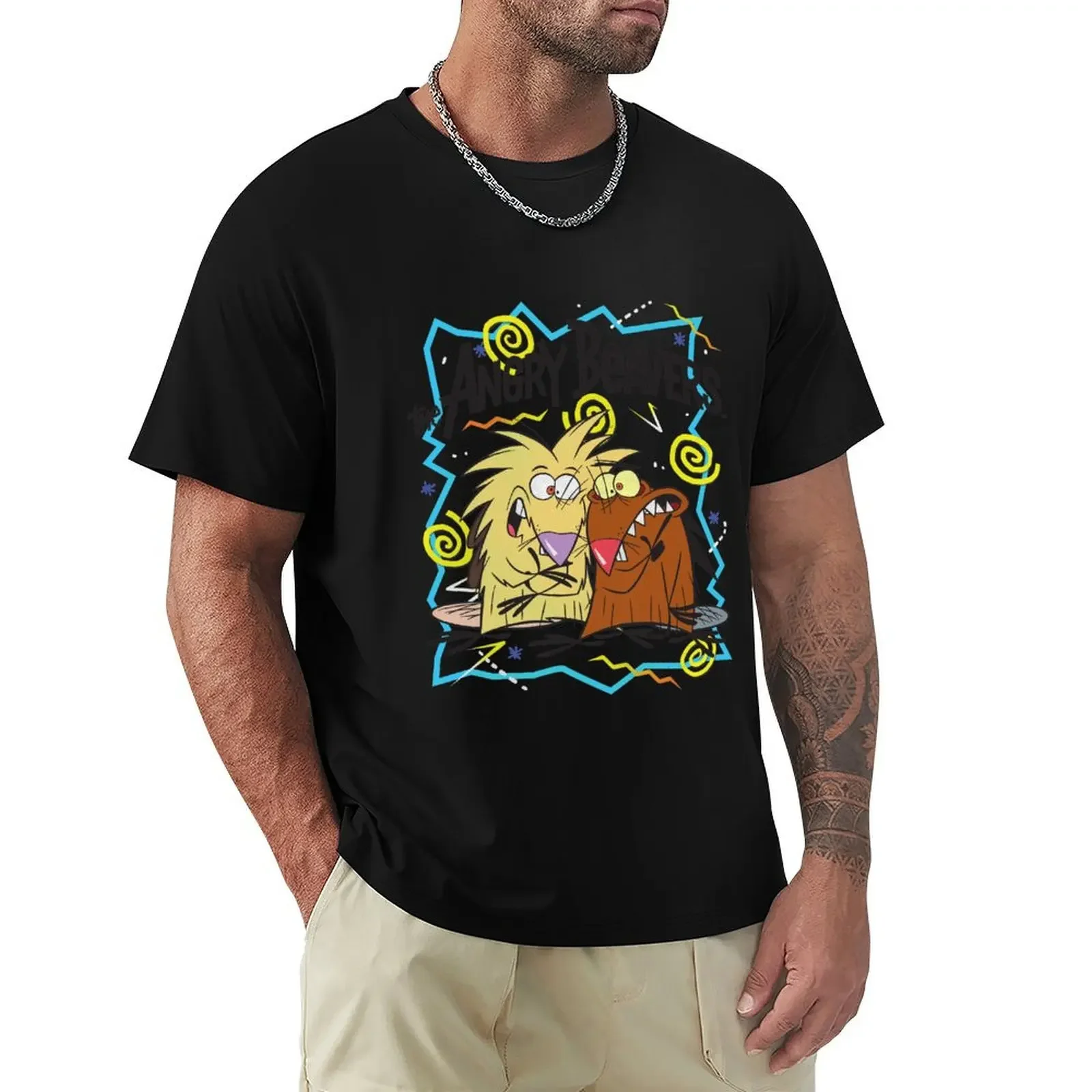 

Angry Beavers Characters & 90's Graphics T-Shirt oversized graphic tee heavyweights anime mens cotton t shirts