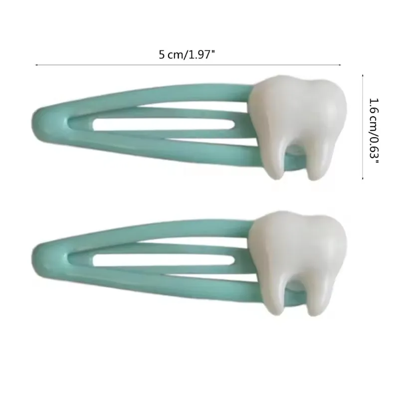 2/4 Stück Niedliche Simulierte Zahn-Metall-Haarspangen Lustige Kreative Coole Entzückende Entenschnabel-Clips für Frauen Süße Coole Y2k Haaraccessoires – Detail 3