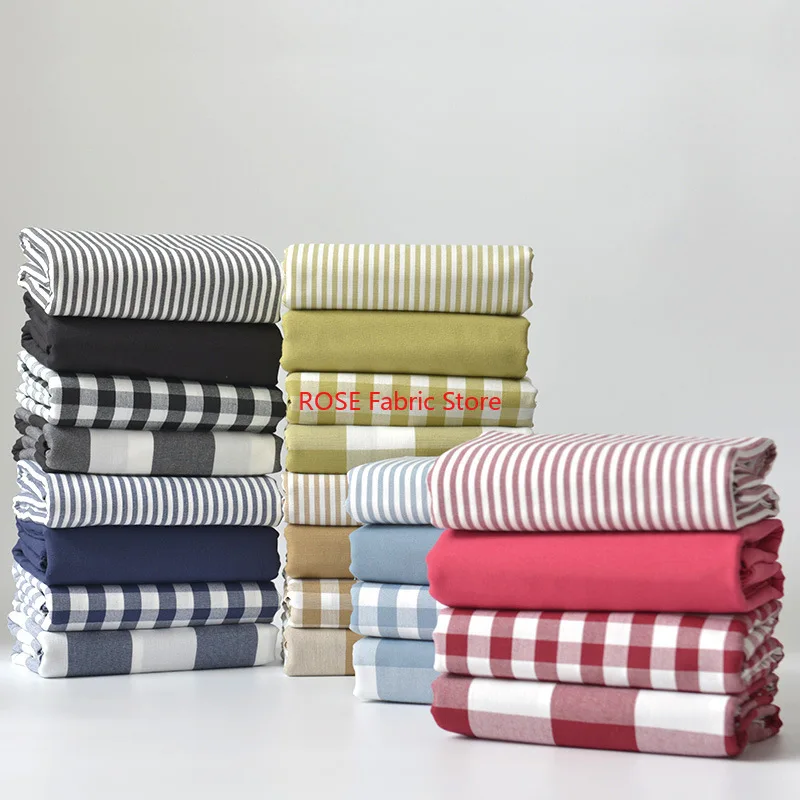 1 yard Thick Polyester Square Lattice Canvas Fabric Sofa Cover Curtains Tablecloth Handmade DIY Sewing Fabric