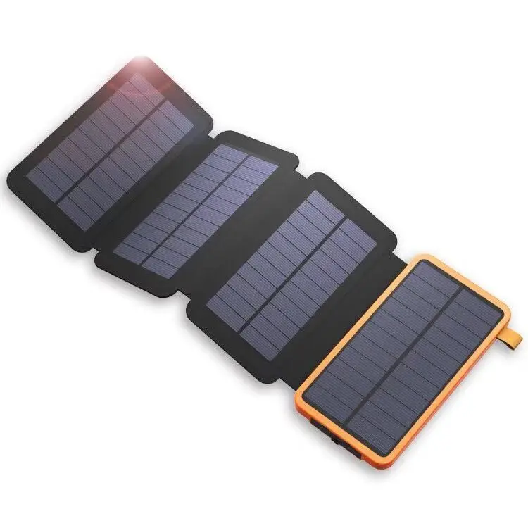 20000mAh Foldable Solar Power Bank, Waterproof Outdoor Portable Charger with LED Flashlight