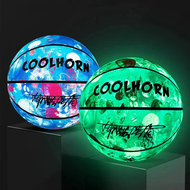 

Luminous Basketball Glow in Dark Standard Size 7/6/5 Wear-Resistant PU Outdoor Indoor Training Basketball Equipment for All Age