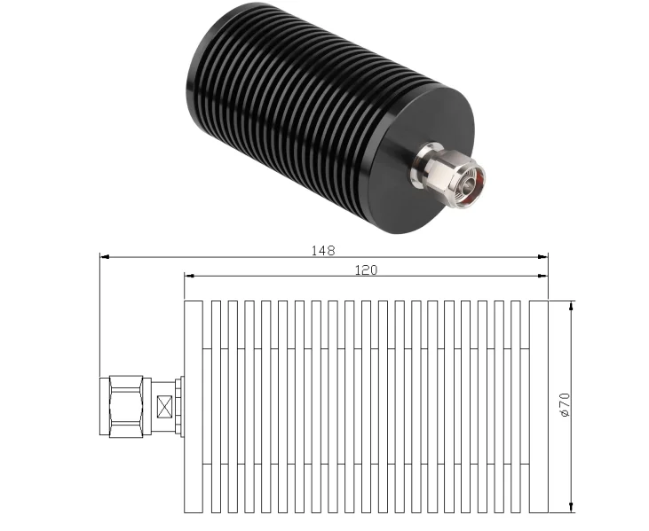 ComRF 100W RF Dummy Load DC-3GHz Type N or 7/16 DIN or 4.3-10...  Terminal Load for Wireless Communication Test Equipment