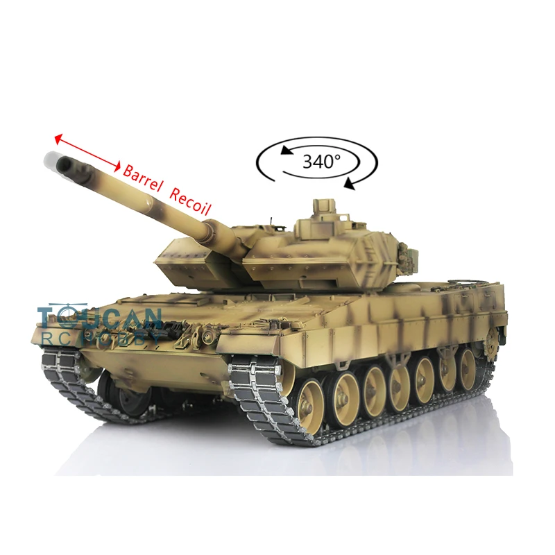 1/16 HENG LONG Barrel Recoil 7.0 Leopard2A6 RC ถัง 3889 แทร็กโลหะ W/ยาง TH17656-SMT4