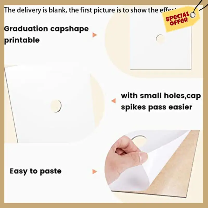 Sublimationsrohlinge, Abschluss-Topper, Wärmeübertragungsplatte, MDF-Kleber, Grad-Hut-Topper, Dekorationen für Partyzubehör, WMAN