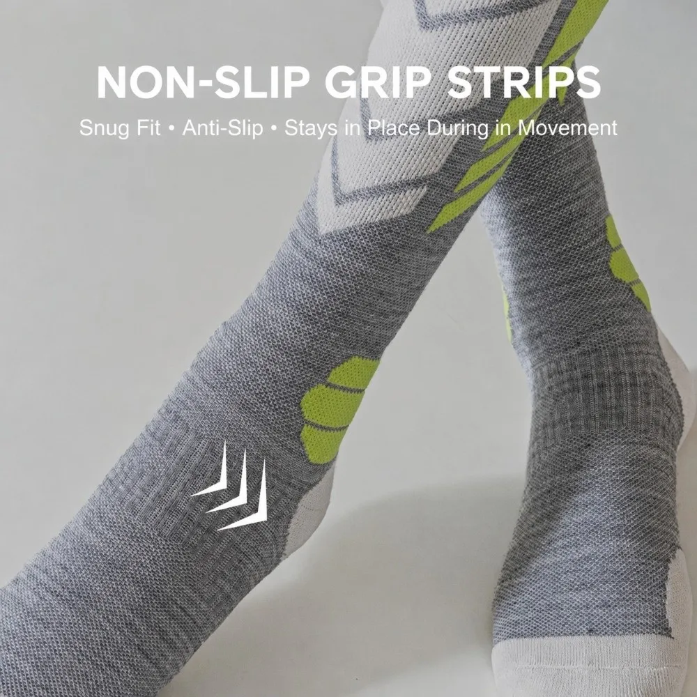 Durable Thickened Women's Ski Sock Non Slip Extra Cushion Knee High Ski Sock Moisture Wicking Yoga Sock for Snowboarding