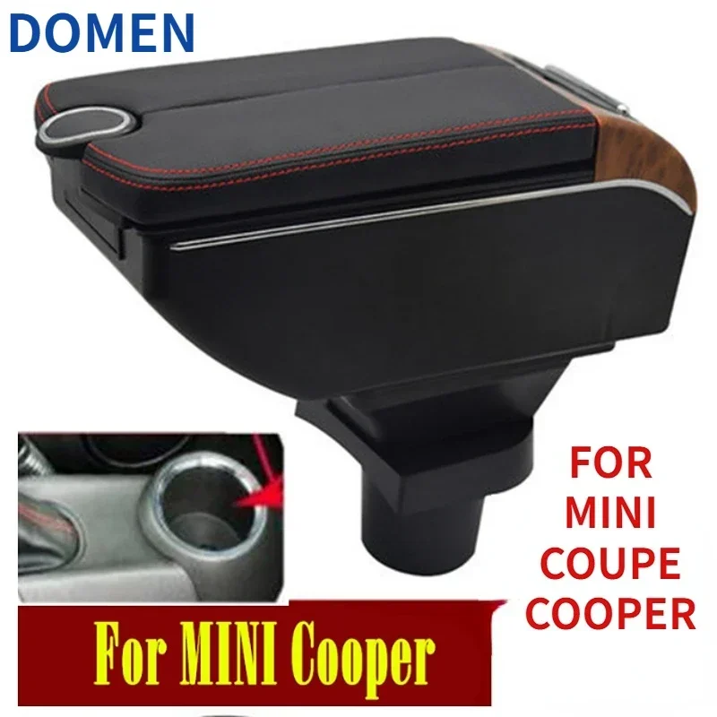 

FOR MINI COUPE COOPER armrest box Double doors open 7USB Centre Console Storage Box Arm Rest