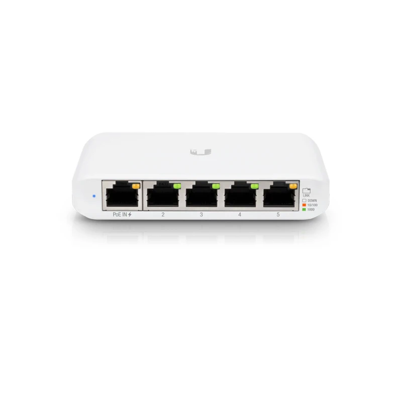 UBIQUITI USW-Flex-Mini Switch Flex Mini, Layer 2 Switch With 5xGbE RJ45 Ports Including 1xPoE Input Fully Managed UniFi Network