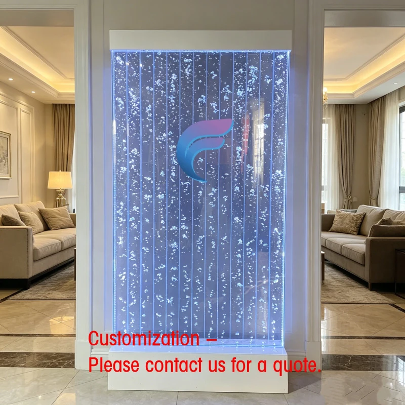 custom.Acrylic LED Bubble Panel Wall Mounted Fountain Room Divider Screens Custom Size Indoor Decor