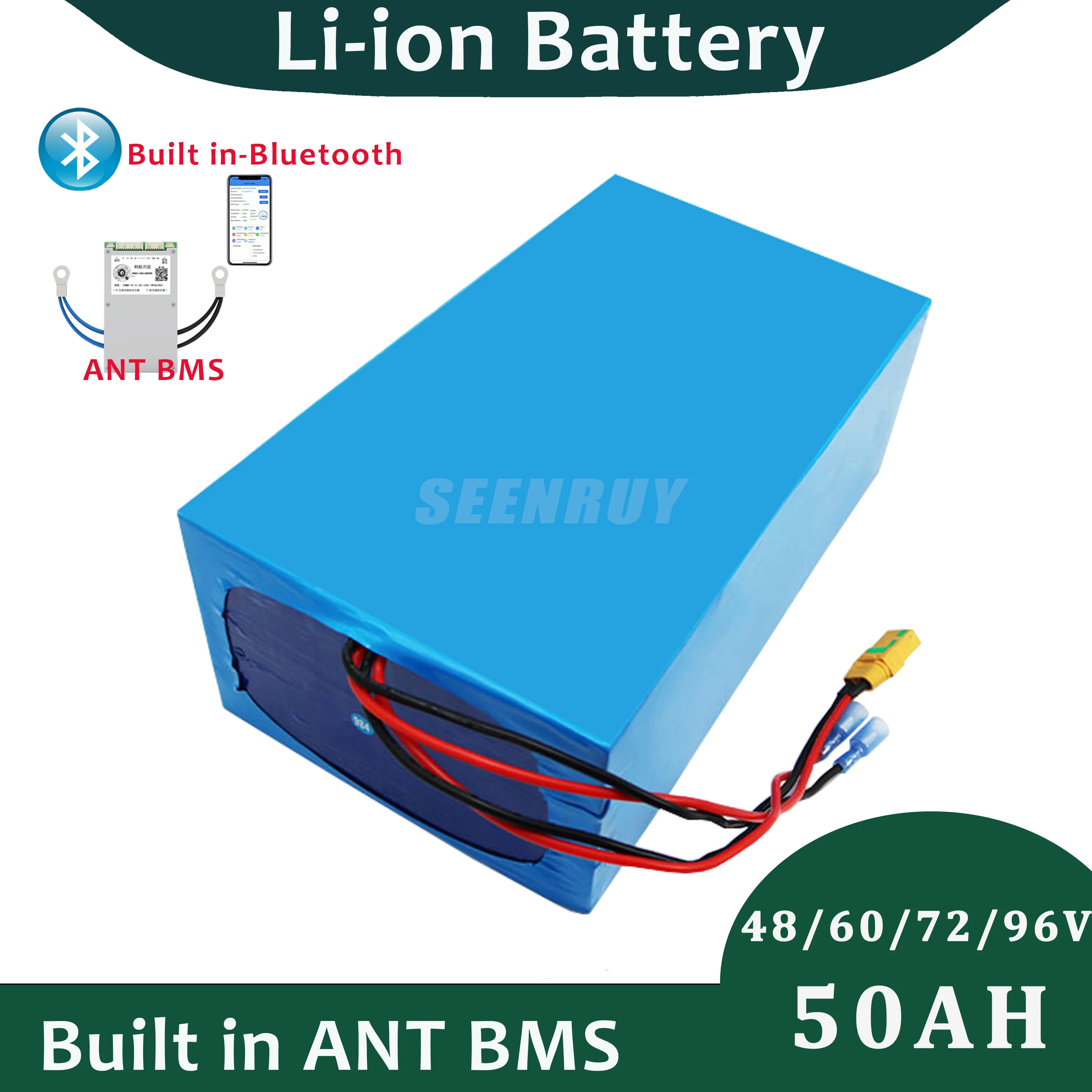 Support Customize Battery 50ah 48v 60v 72v 96v Lithium Ion Battery Pack For Motorcycle