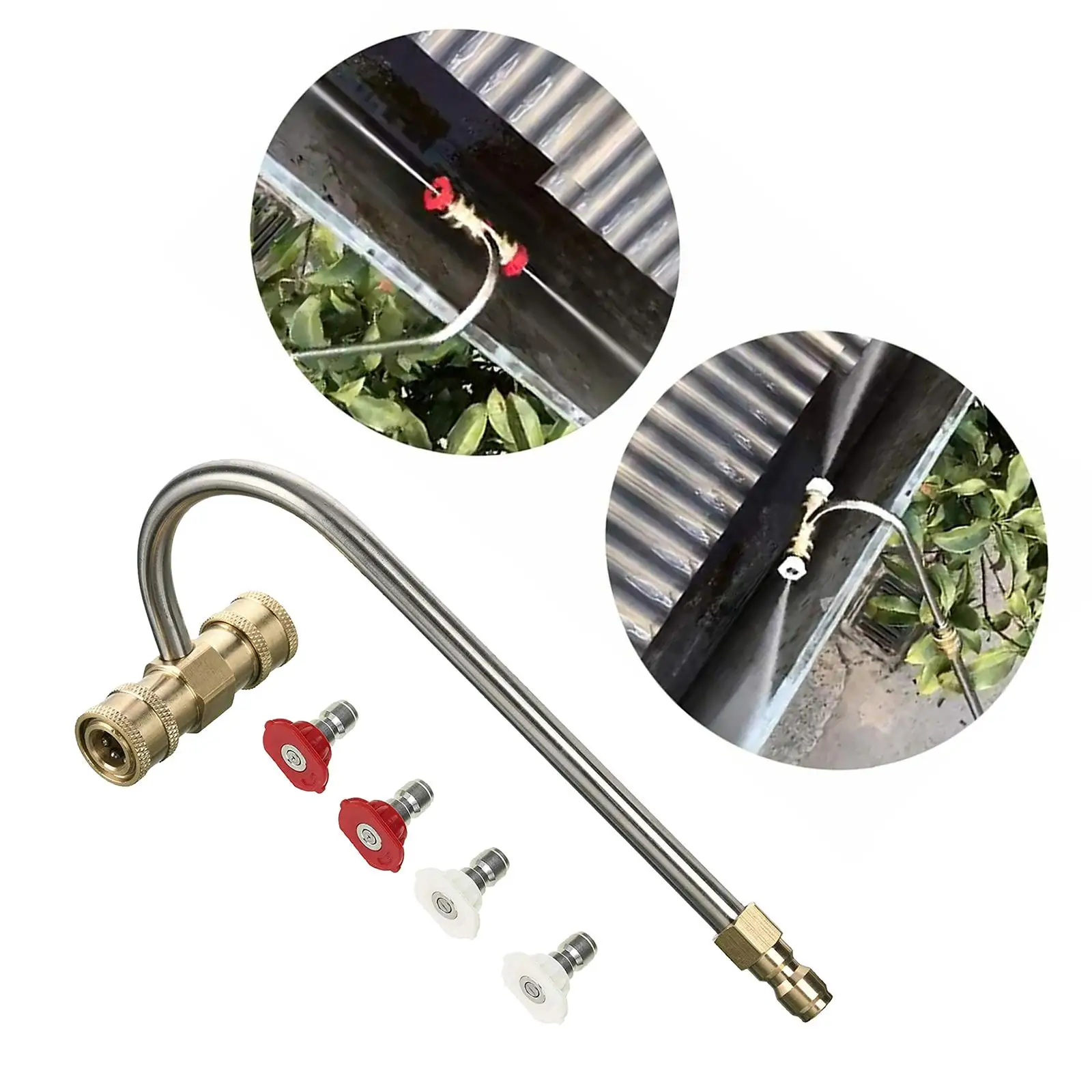 

Daily Pressure Washer Washer Lance Gutter Cleaning Attachment Garden Hose Nozzle for Car Patio 4000 PSI 4 Nozzles 1/4