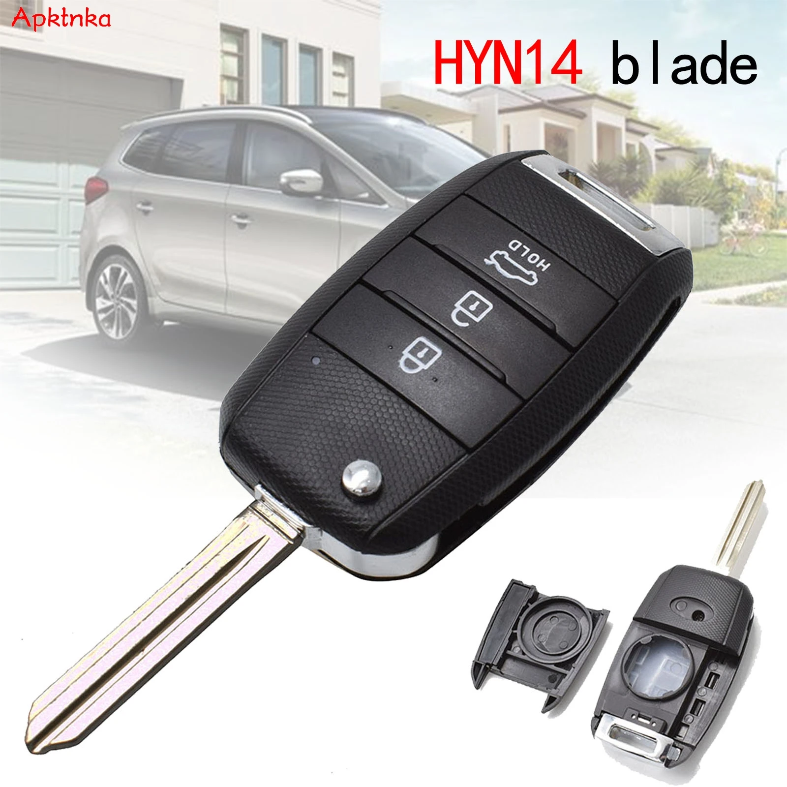 3 Buttons Remote Key Shell Blank Case For KIA K2 K3 K5 Rio Sorento Carens Ceed Stonic Cerato Forte Car Key Fob Cover HYN14 Blade