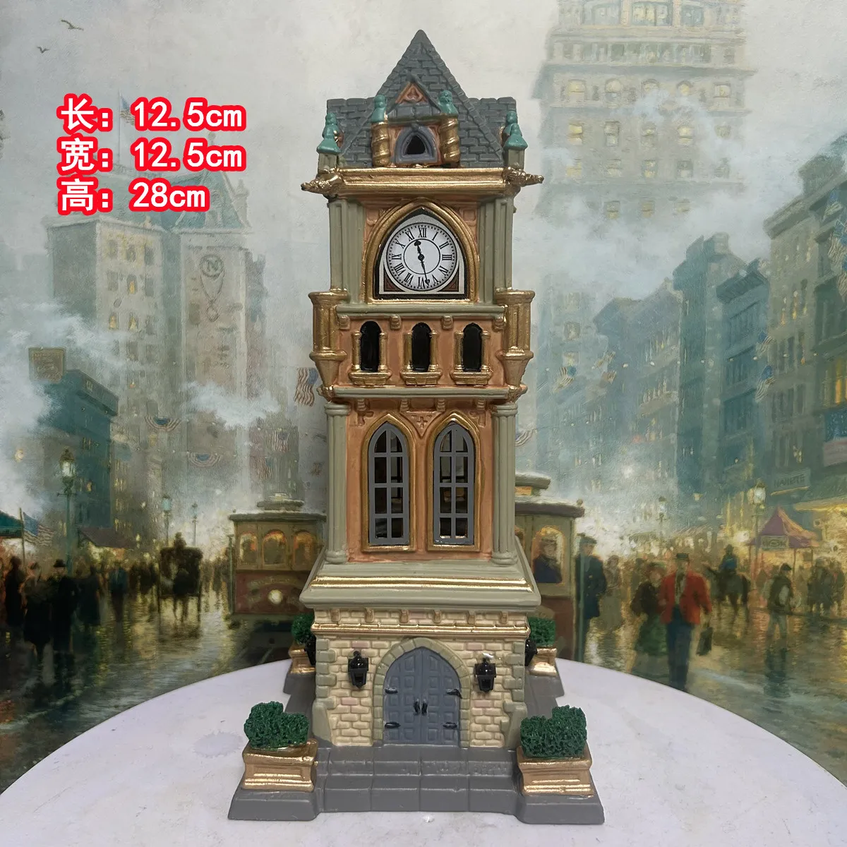 Lemax Hand Painted Ceramic House European Town Building Architecture Scene Home Decoration Desktop Ornament Christmas Ornament