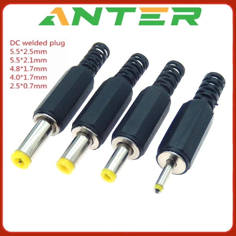 

10PCS DC Power Adapter plug 5.5*2.1mm DC Plug Connector Welding Line Male Plug 5.5x2.5 4.8 1.7 1.35 0.7MM