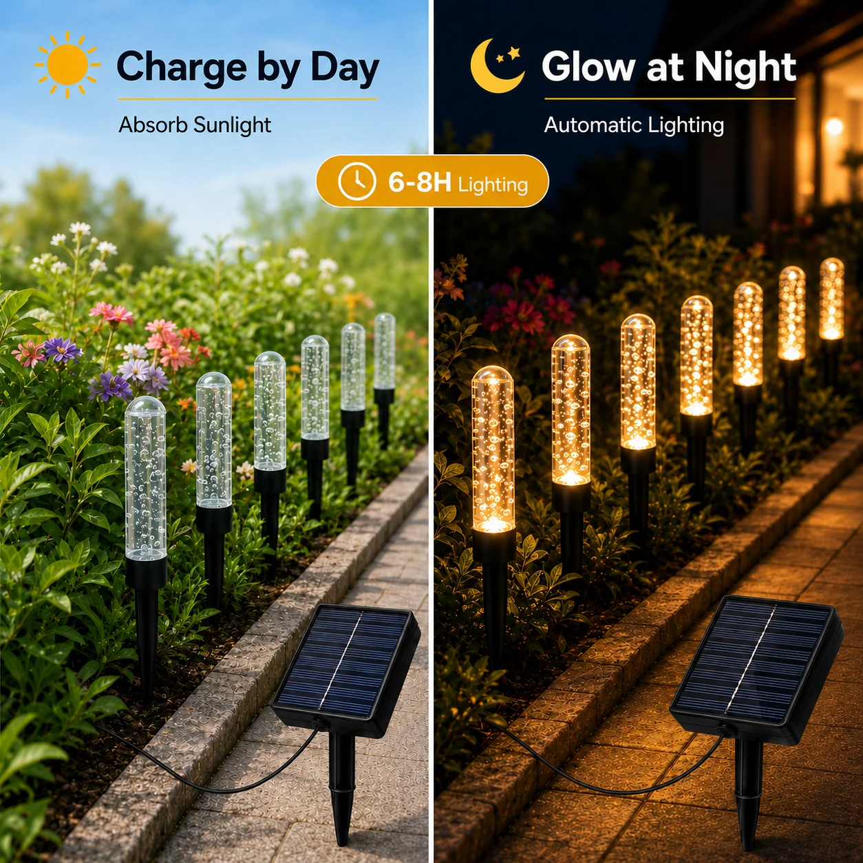 Solar Bubble Stick LED Garden Pathway Lights 4