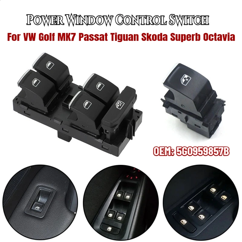 

8 контактов для VW Golf MK7 Passat 2014-2018 Tiguan Skoda Superb Octavia 2013-2018 SEAT Leon 5G0959857B переключатель управления стеклоподъемником