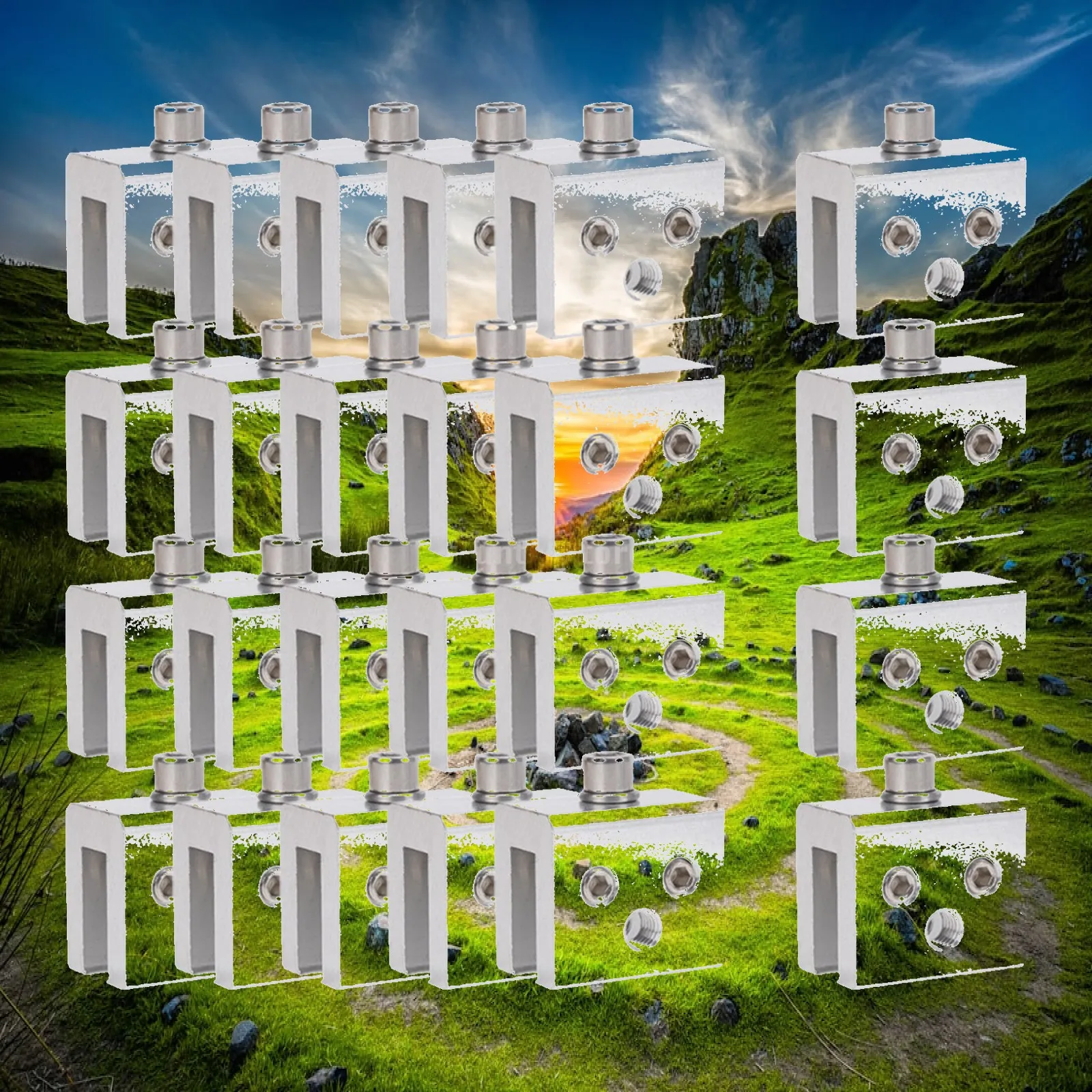 

Metal Roof Fixing Clamps Sturdy Aluminum Attachment Support Bracket for Solar Panel Mounting Commercial Use