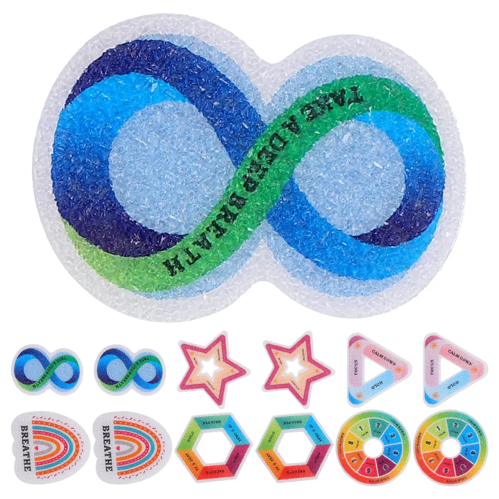 

30Pcs Colored Textured Stickers Calm Sensory Stickers for Desk Phone Back Notebook Stress Relief Accessories Stress Accessory