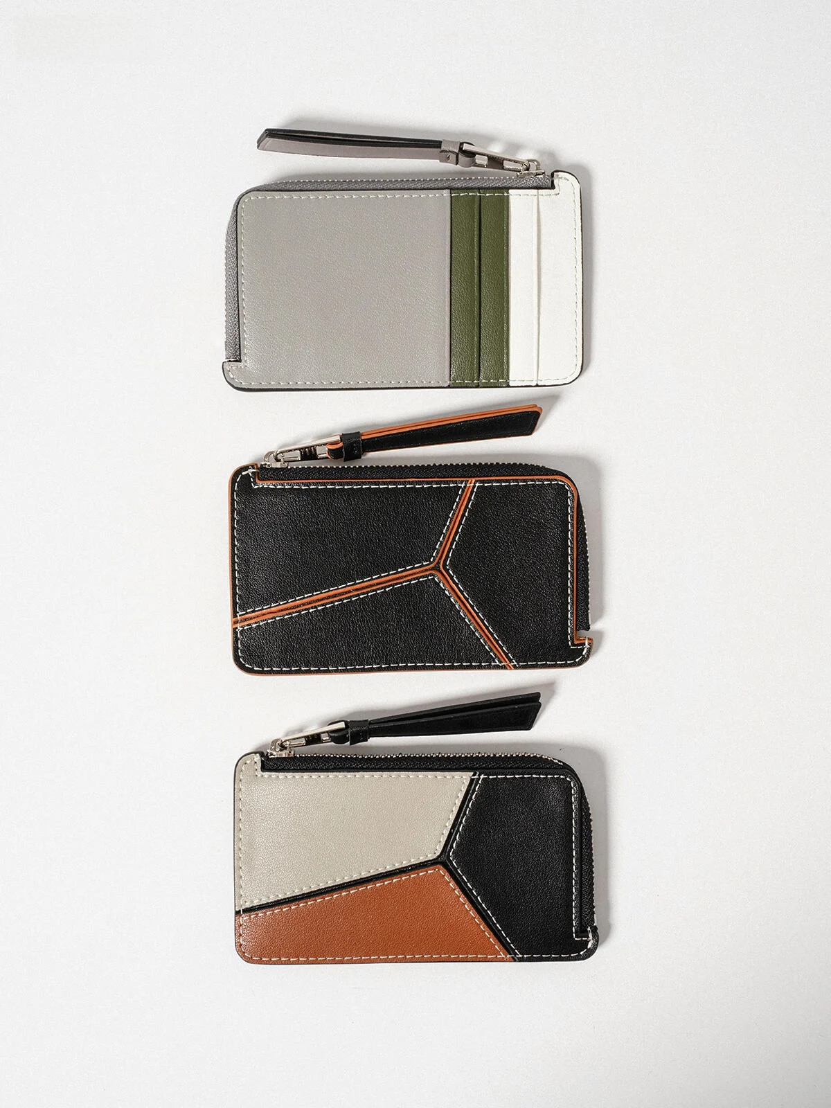 

Классический ультратонкий кожаный кошелек для монет контрастных цветов, простой, практичный, многофункциональный, с лоскутным дизайном, складной кошелек-портмоне.