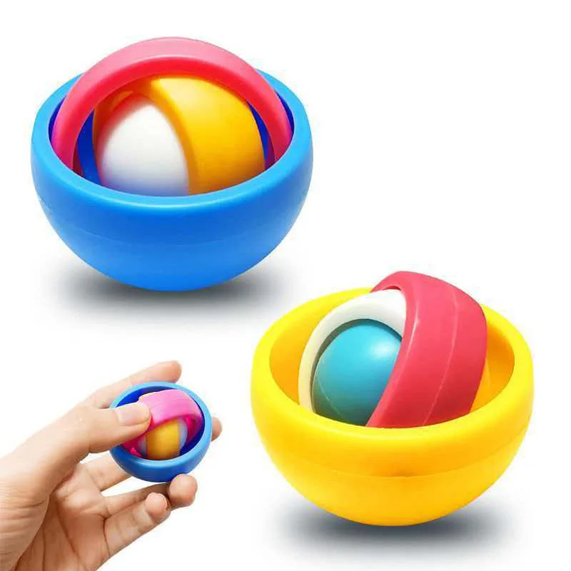 Infinite Flip 3D Rotation Ball Fidget Gyro Sensory Finger Spinner Stress Relief Toys Focus ADHD Autism Calming Down Anxiety