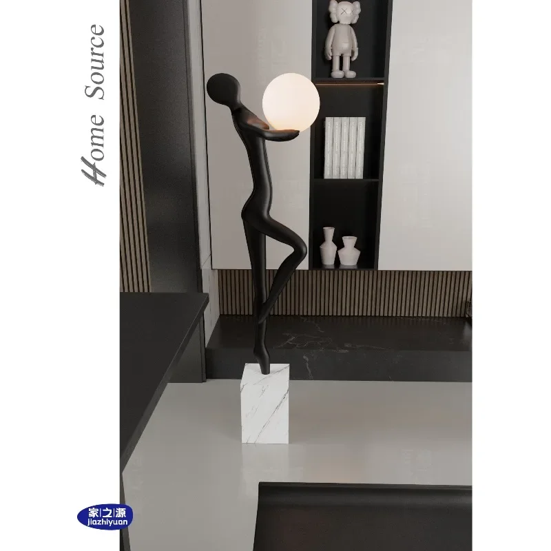 New Abstract ballet figure holding ball floor lamp statue living room dining room study large ornament