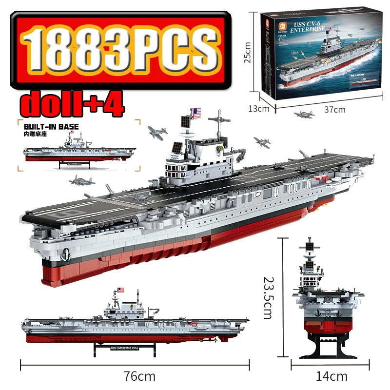 military-world-war-ii-uss-enterprise-cv-6-battle-boat-building-blocks-display-model-toy-for-children-birthday-gift
