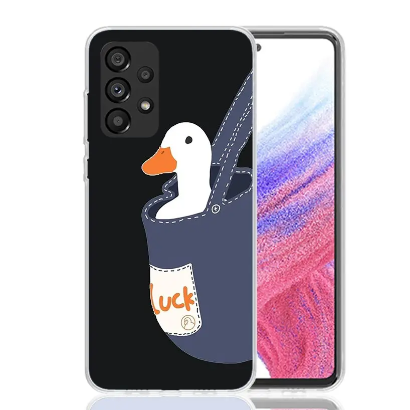 Etui na telefon z motywem kreskówkowego kaczora i gęsi do Samsung Galaxy A13 A14 A15 A16 A17 A53 A54 A55 A56 A33 A34 A35 A36 A23 A24 A25 A26 A05S A — zdjęcie produktu 3