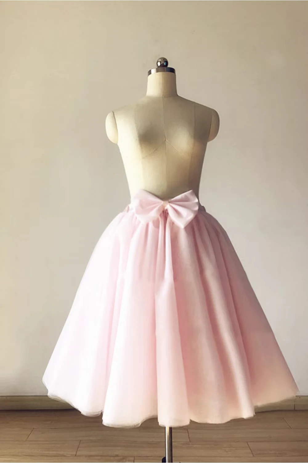 

Women Solid Color Skirts Multi-layer Tulle Bow Elastic Waist Tutu Skirts A-Line Knee-Length Ball Gown Party Dress Petticoat