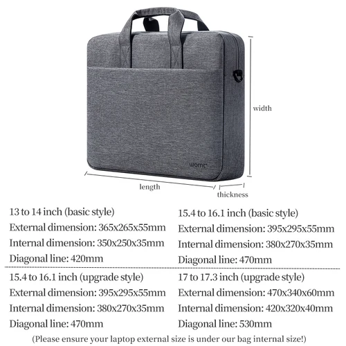 Imagen 2 del producto 13,3 14 15,6 17 17,3 pulgadas bolsa para ordenador portátil para Macbook Air Pro 13 15 16 Huawei Asus Dell HP Lenovo Notebook bolso de hombro Estuche de transporte