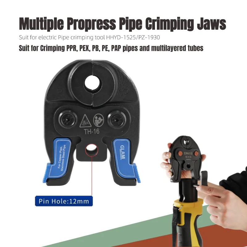 Hydraulic Pipe Crimping Jaw TH16/20/26/32mm Pro Press Tool Head For PEX Tubing Stainless Steel Compact Copper Independent Die