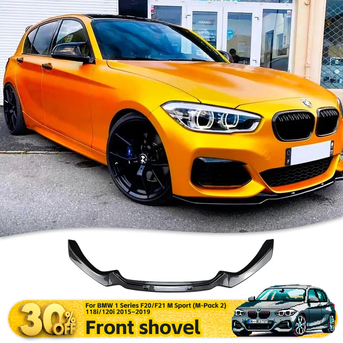 

For BMW 1-Series F20 F21 2015~2019 118i 120i M135i M140i M Performance Front Bumper Splitter Lip Car Diffuser Body Kit Spoiler