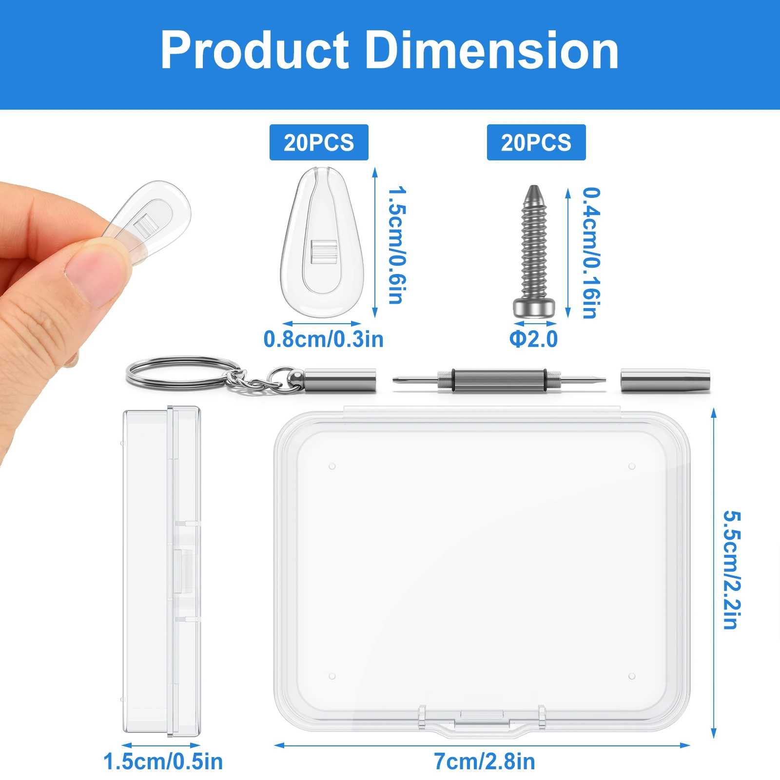 10pcs Silicone Glasses Nose Pad Set Airbag Soft Air Glasses Accessories Non-Slip Air Cushion Boles with Screws and Screwdrivers