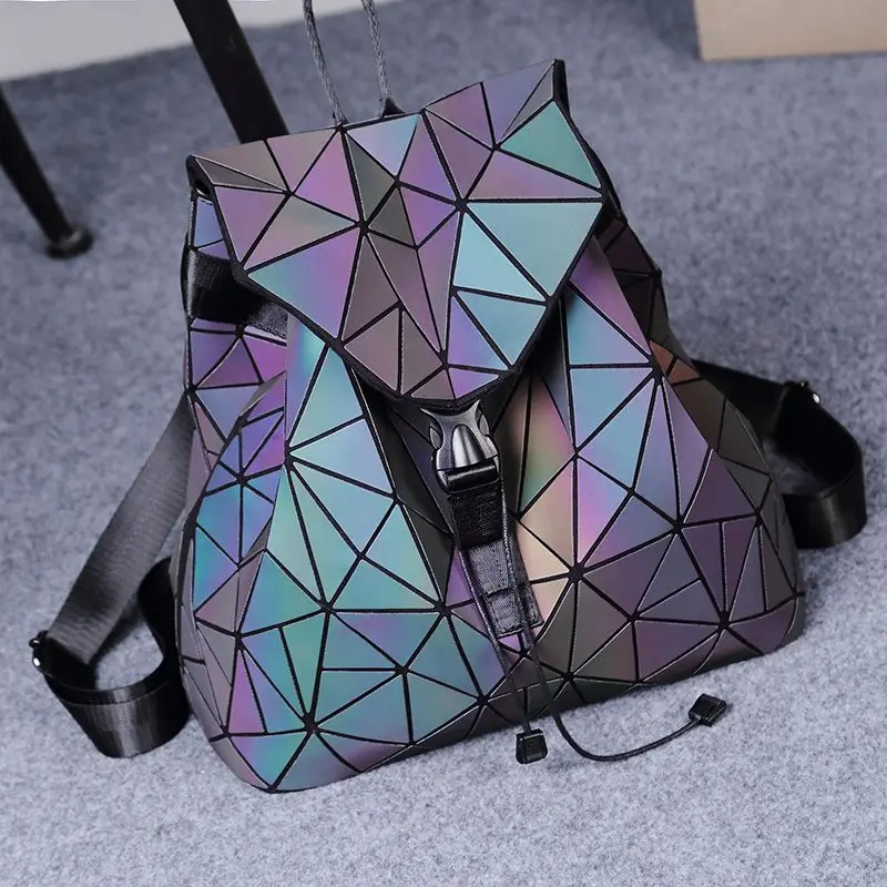 Heterosexual storage bag Rhombus-shaped fashion matte color-changing travel bag Unisex