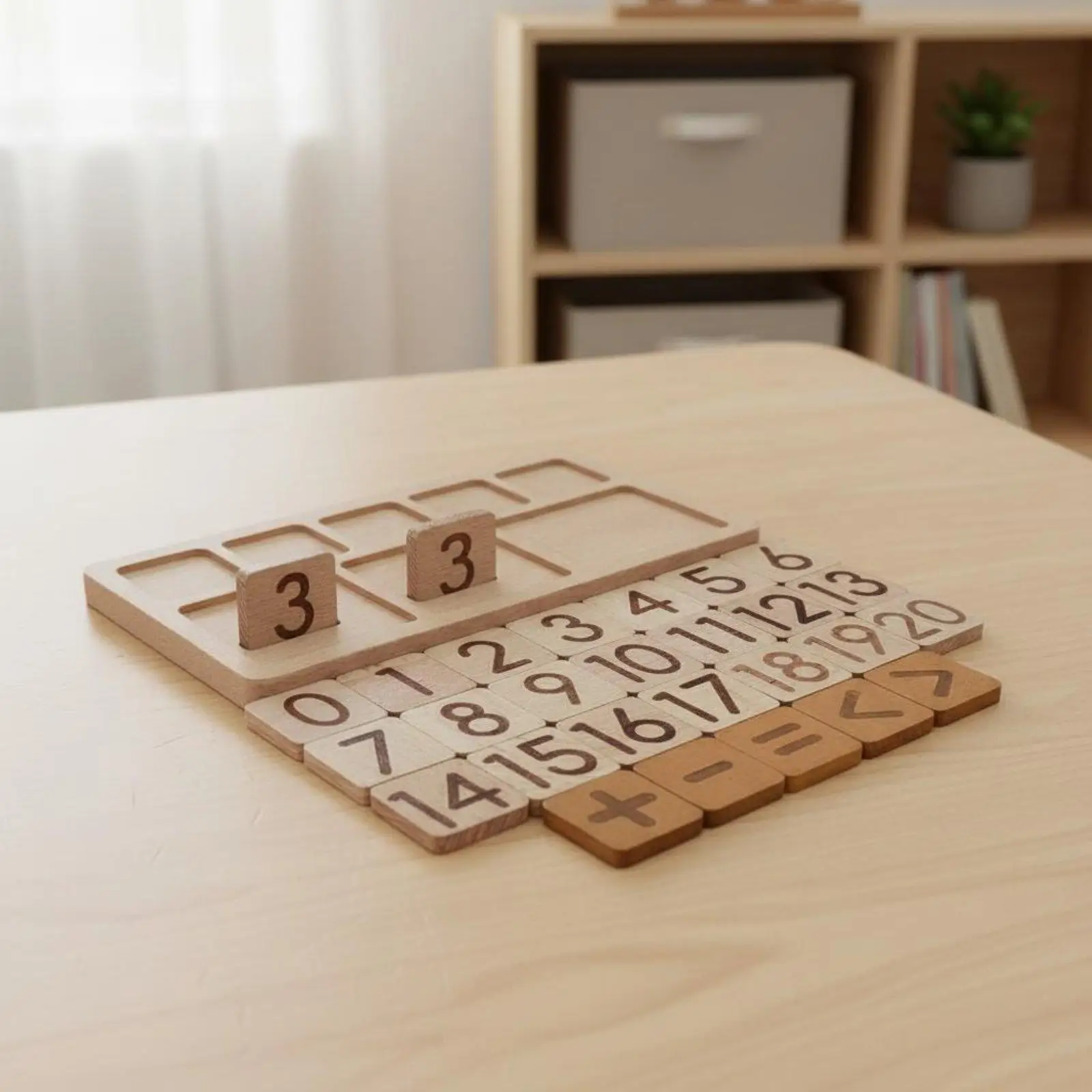 Math Learning Children Arithmetic Board Beech Wood Mathematics Education Toy Montessori Material for Early Skill Building