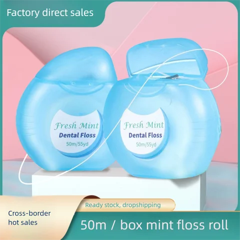 50 M/Roll Portable Dental Floss Superfine Mint Dental Floss Toothpicks Floss Pick Interdental Brush Oral Hygiene Clean Wire