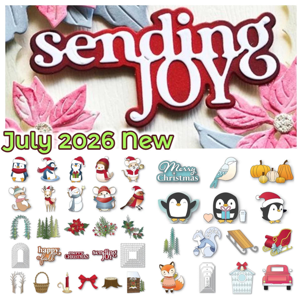 Juli 2026 Neues Birch Press Design Happy Fall Stilvolle Metall-Stanzformen DIY Grußkarte Handgemachtes Scrapbook Prägedekoration