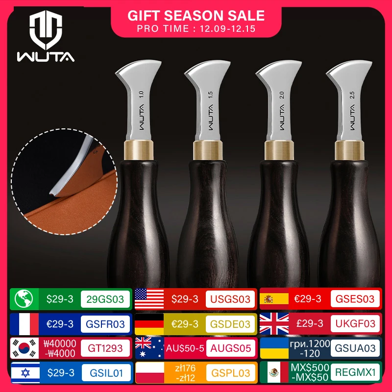 WUTA 1PC High Quality Professional Leather Craft diy Tools Edge Creaser Stainless Steel Edge Decorate Line Leathercraft Tools