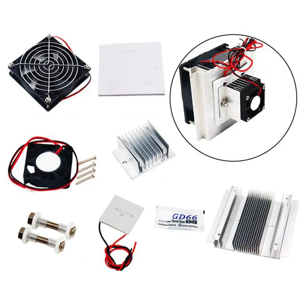 Mini Air Conditioner Radiator Fan Heat Sink Conduction Module DC 12V Thermoelectric Peltier Refrigeration Cooling System Kit