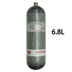 Acecare 6.8L CE 4500Psi Cylinder z włókna węglowego/zbiornik HPA dla bezpieczeństwa sprzęt do nurkowania i przeciwpożarowego 30 Mpa 300bar butla do nurkowania