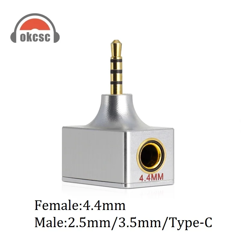 OKCSC 2.5mm 3.5mm 4.4mm Male Adapter Adjustable Frequency For 4.4mm Female Player Devices For iPhone Android Device