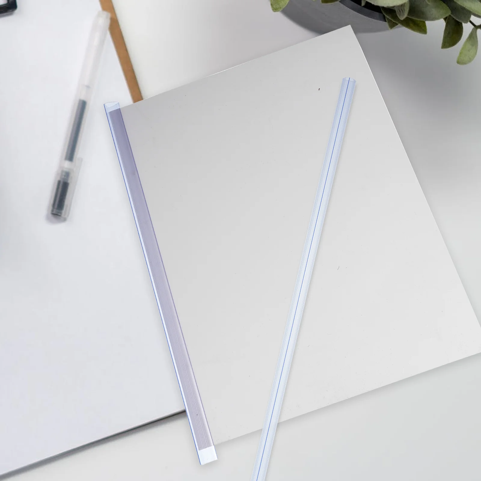 10 Pcs Book Binding Clips Loose-leaf Plastic Bookbinding Clear Slides Cover Bars Pull Rod Wire Combs Binder Tie Report Sliding