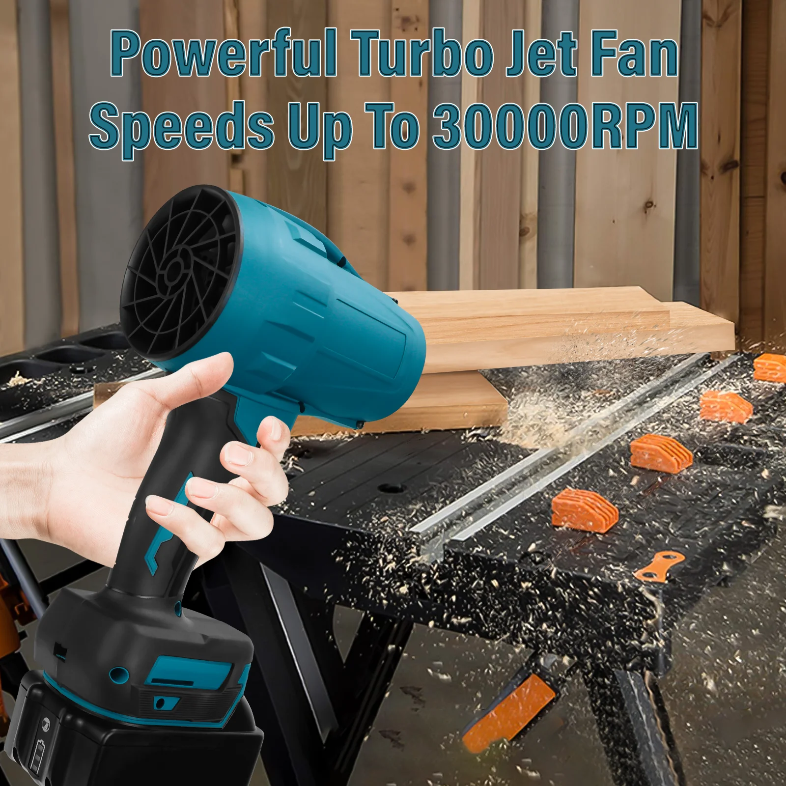 Ventilateur turbo sans balais pour Makita, batterie 18V, souffleur sec à jet 30000 tr/min, souffleur d'air sans fil, outil de soufflage de poussière violente (sans batterie)