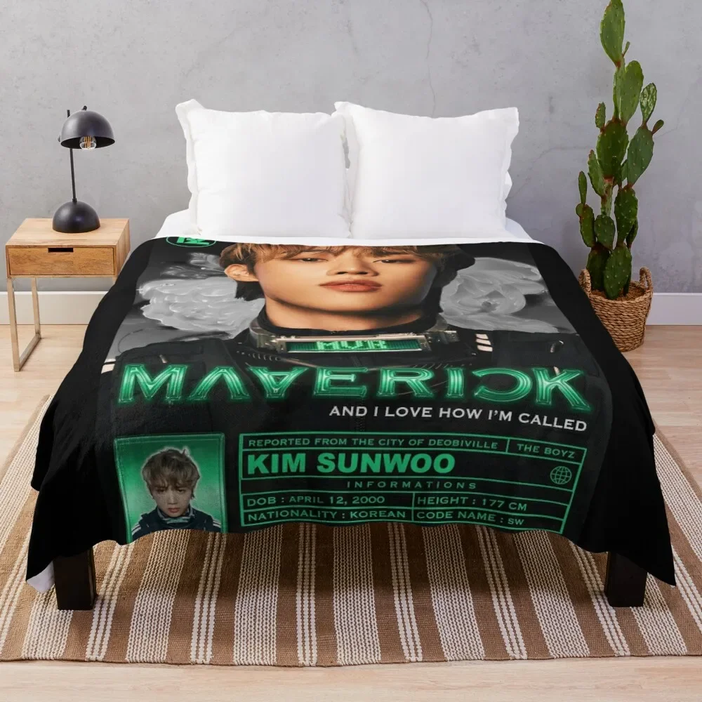 

Sunwoo Maverick ! [The Boyz] Throw Blanket Soft Big Giant Sofa Blankets