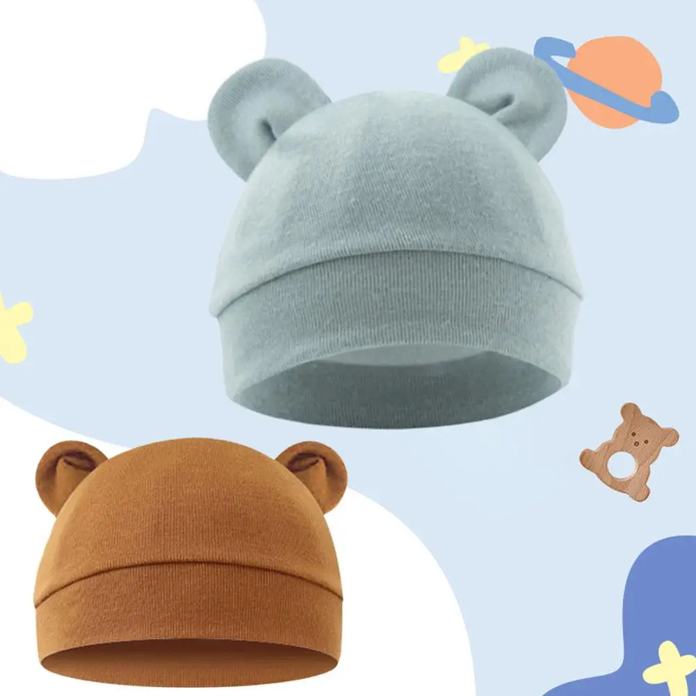 Beanie Respirável Confortável para Bebês, Head Cap, Bear Baby Safe 0 a 6 Meses, U6U6, Outono e Inverno