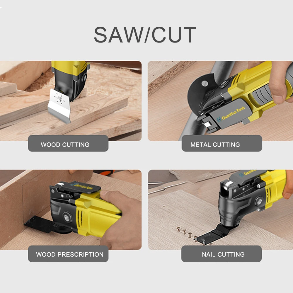 Imagem -04 - Universal Oscillating Saw Blades Quick Release Multi Tools Kit Lâmina Vibratória Híbrida Madeira Metal Plástico Corte